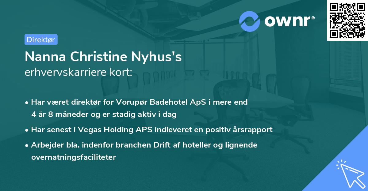 Nanna Christine Nyhus's erhvervskarriere kort