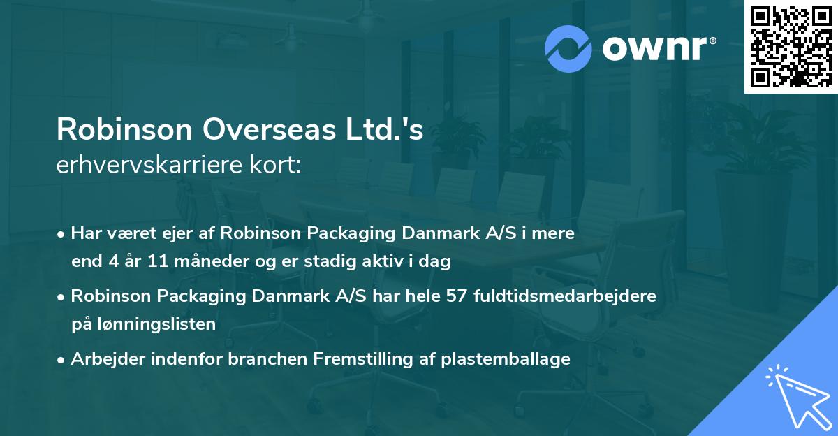 Robinson Overseas Ltd.'s erhvervskarriere kort