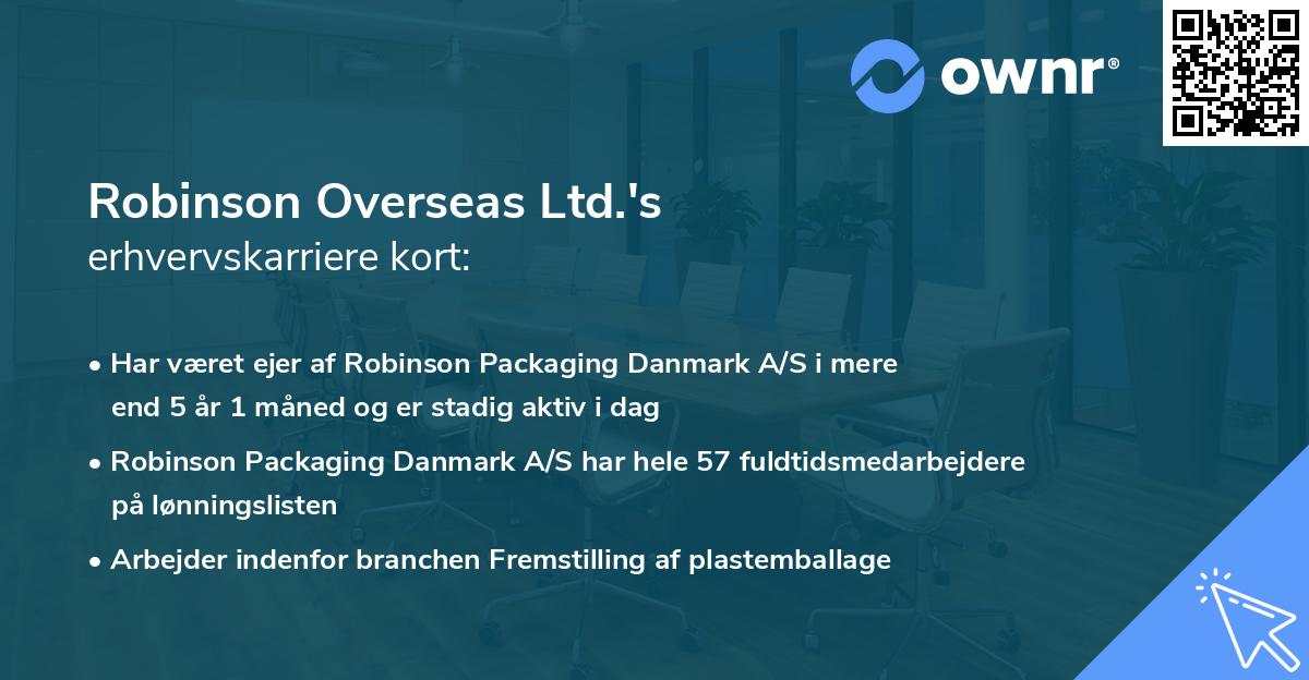 Robinson Overseas Ltd.'s erhvervskarriere kort