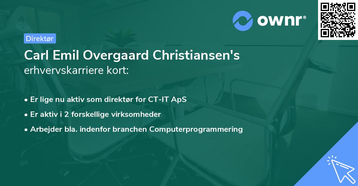 Carl Emil Overgaard Christiansen's erhvervskarriere kort