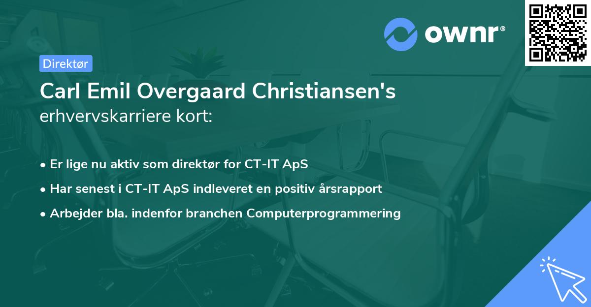 Carl Emil Overgaard Christiansen's erhvervskarriere kort