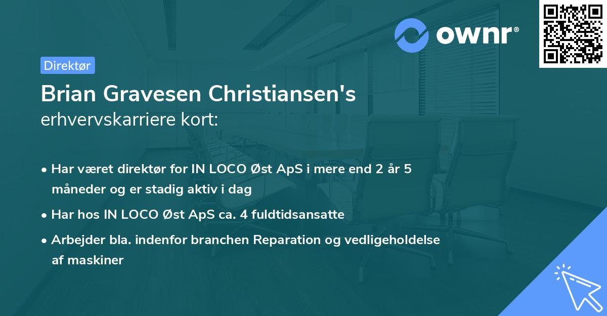 Brian Gravesen Christiansen's erhvervskarriere kort