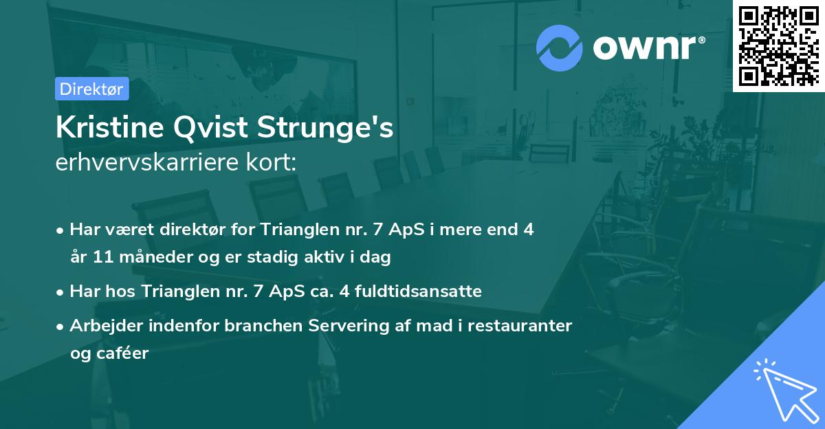 Kristine Qvist Strunge's erhvervskarriere kort