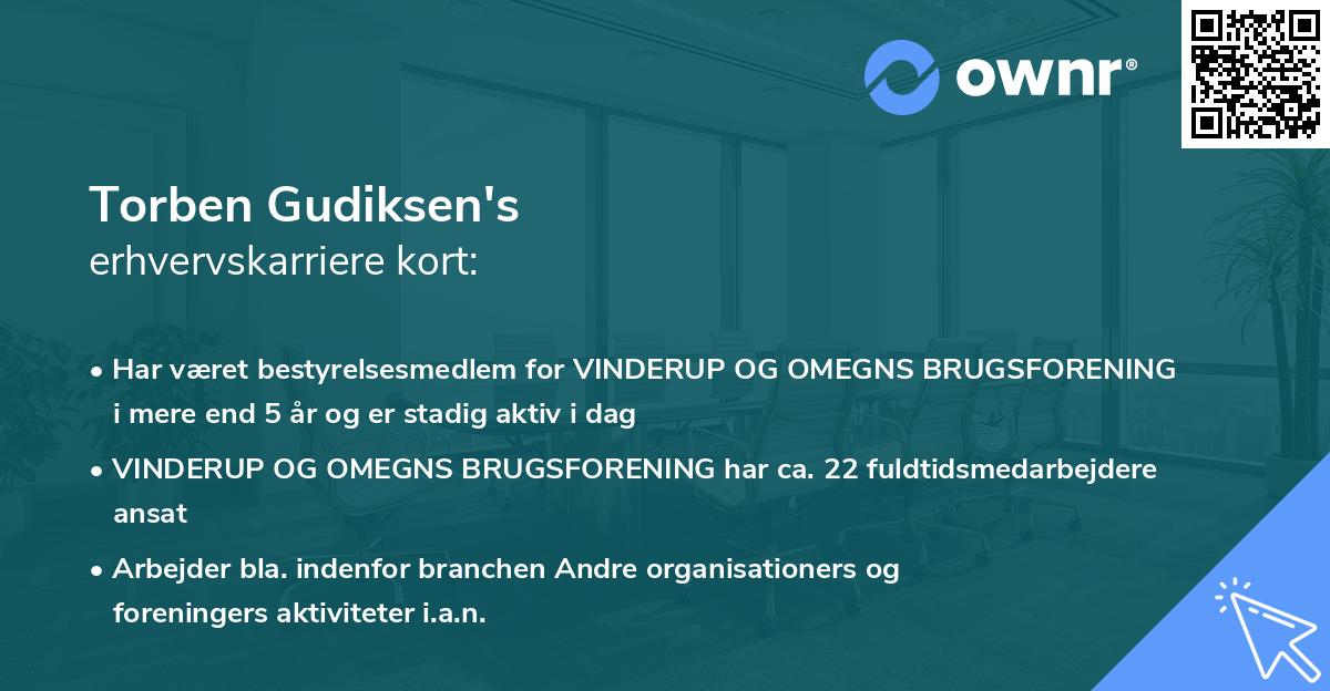 Torben Gudiksen's erhvervskarriere kort