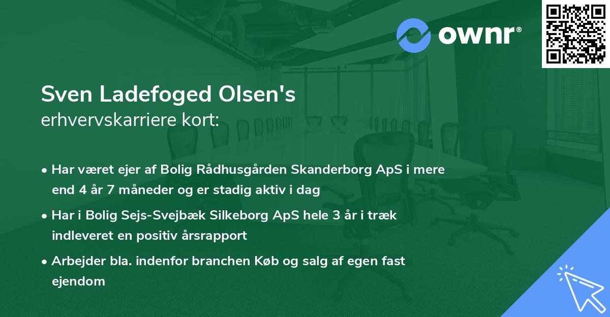 Sven Ladefoged Olsen's erhvervskarriere kort