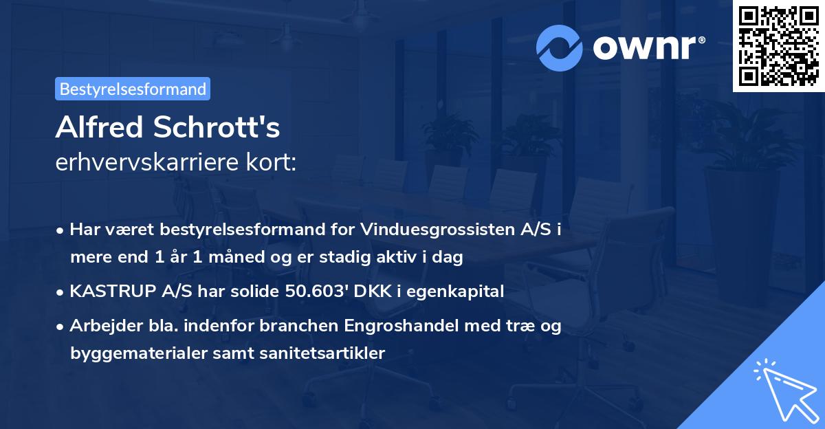 Alfred Schrott's erhvervskarriere kort