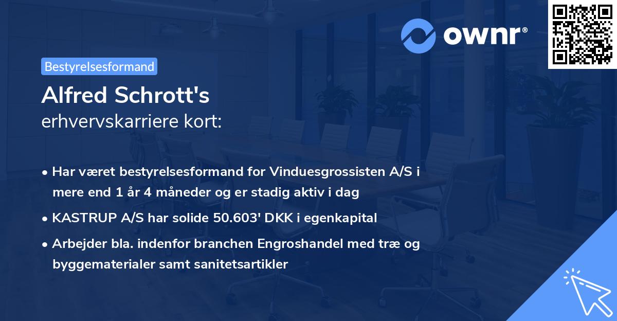 Alfred Schrott's erhvervskarriere kort