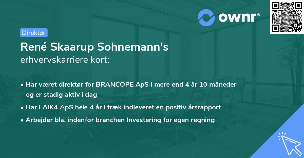 René Skaarup Sohnemann's erhvervskarriere kort