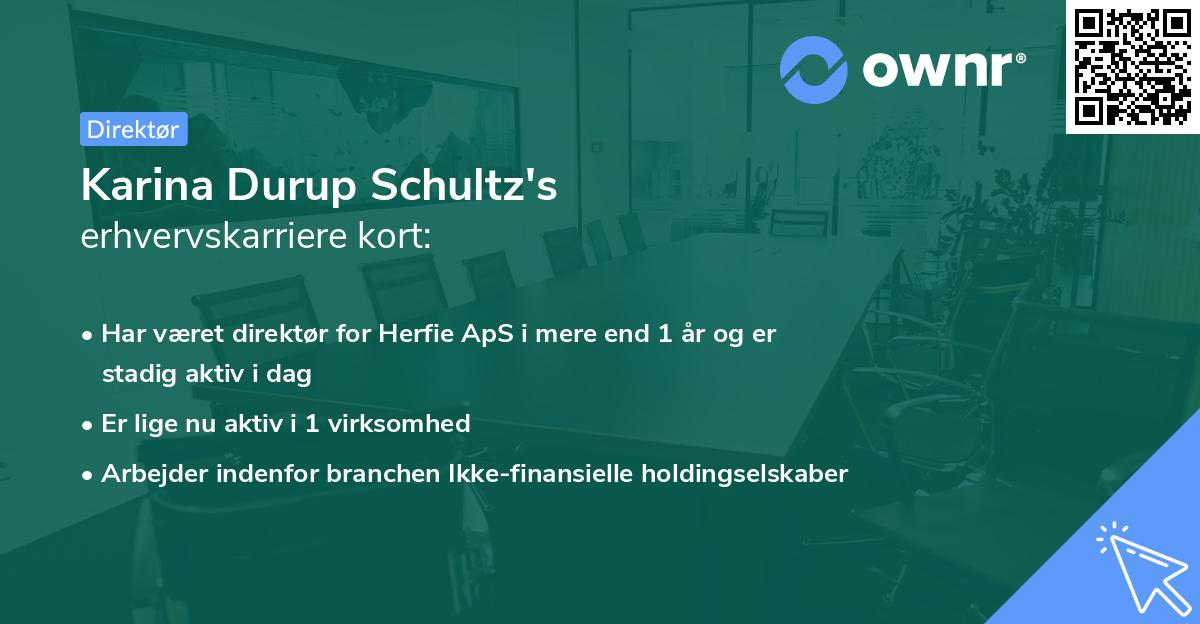 Karina Durup Schultz's erhvervskarriere kort