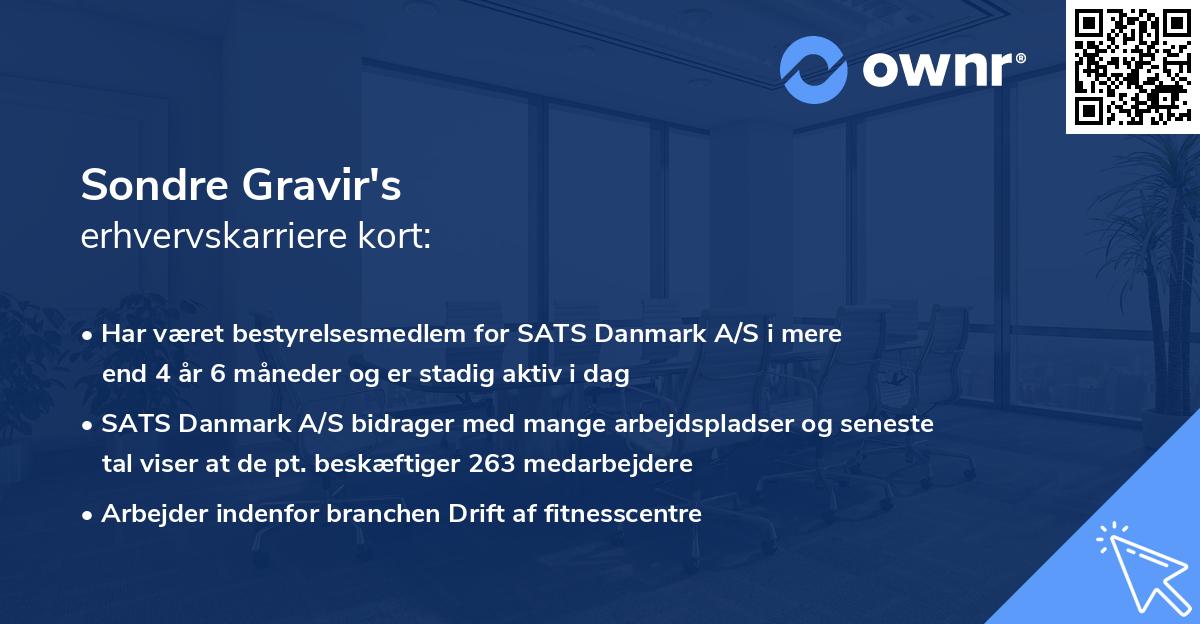 Sondre Gravir's erhvervskarriere kort