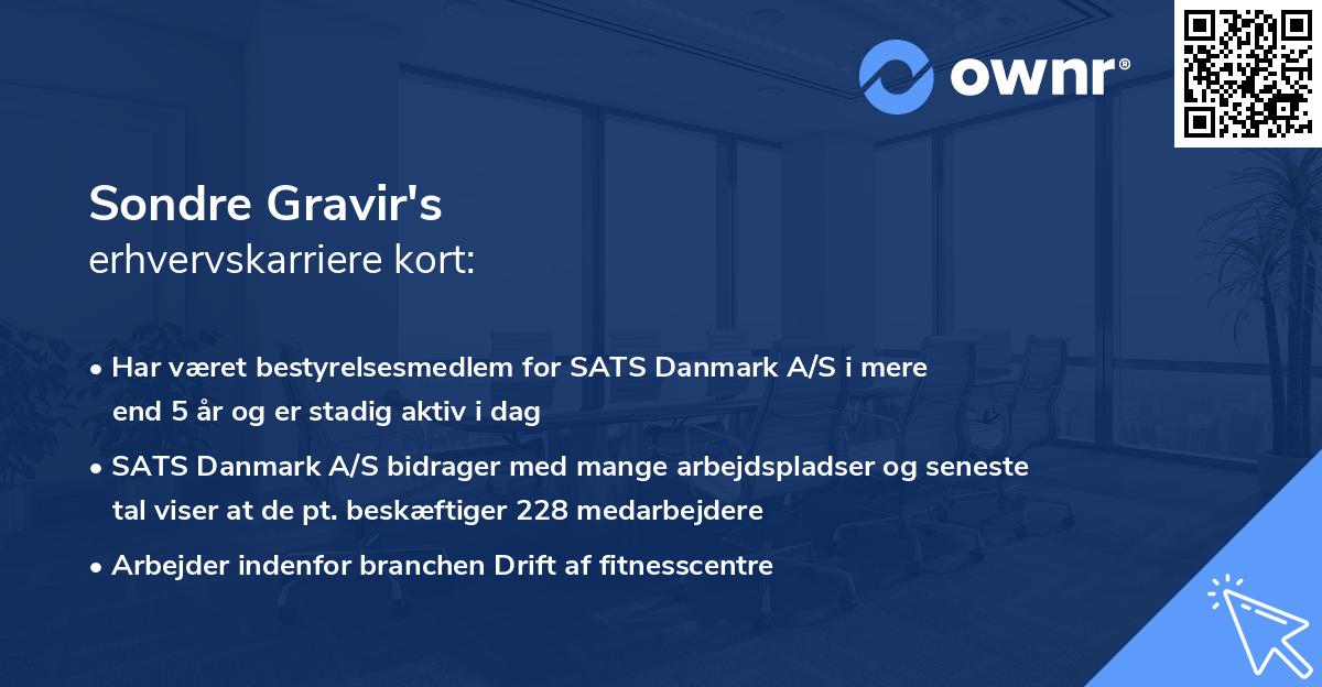 Sondre Gravir's erhvervskarriere kort