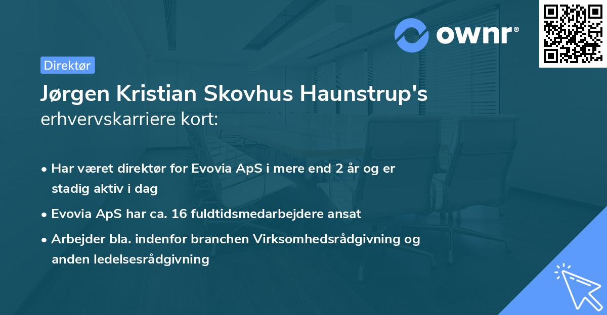 Jørgen Kristian Skovhus Haunstrup's erhvervskarriere kort