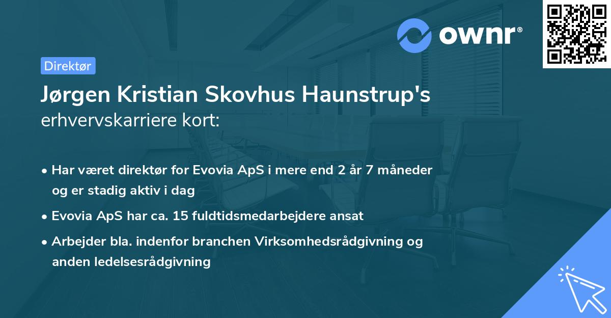 Jørgen Kristian Skovhus Haunstrup's erhvervskarriere kort