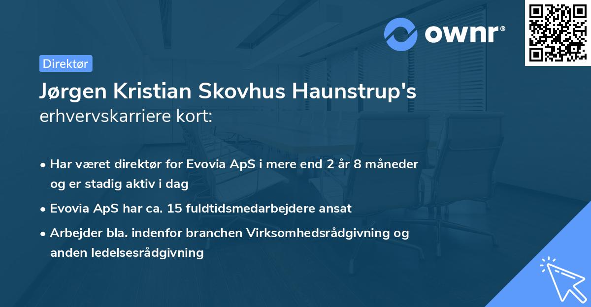 Jørgen Kristian Skovhus Haunstrup's erhvervskarriere kort