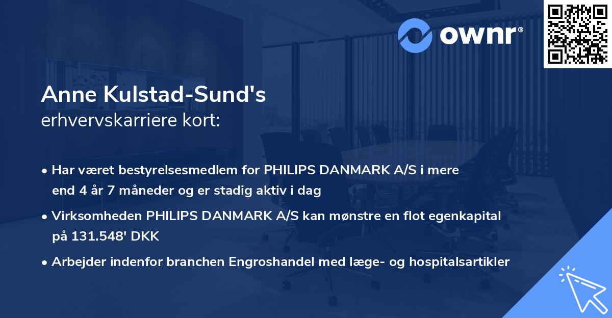 Anne Kulstad-Sund's erhvervskarriere kort