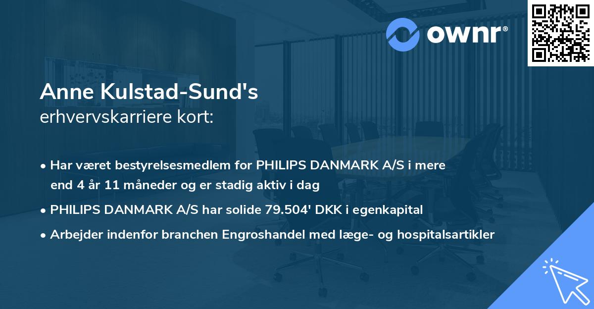 Anne Kulstad-Sund's erhvervskarriere kort