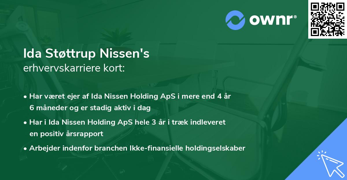 Ida Støttrup Nissen's erhvervskarriere kort