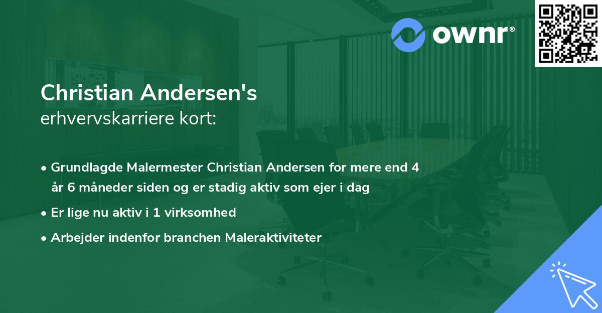 Christian Andersen's erhvervskarriere kort