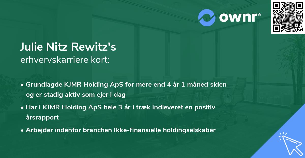 Julie Nitz Rewitz's erhvervskarriere kort