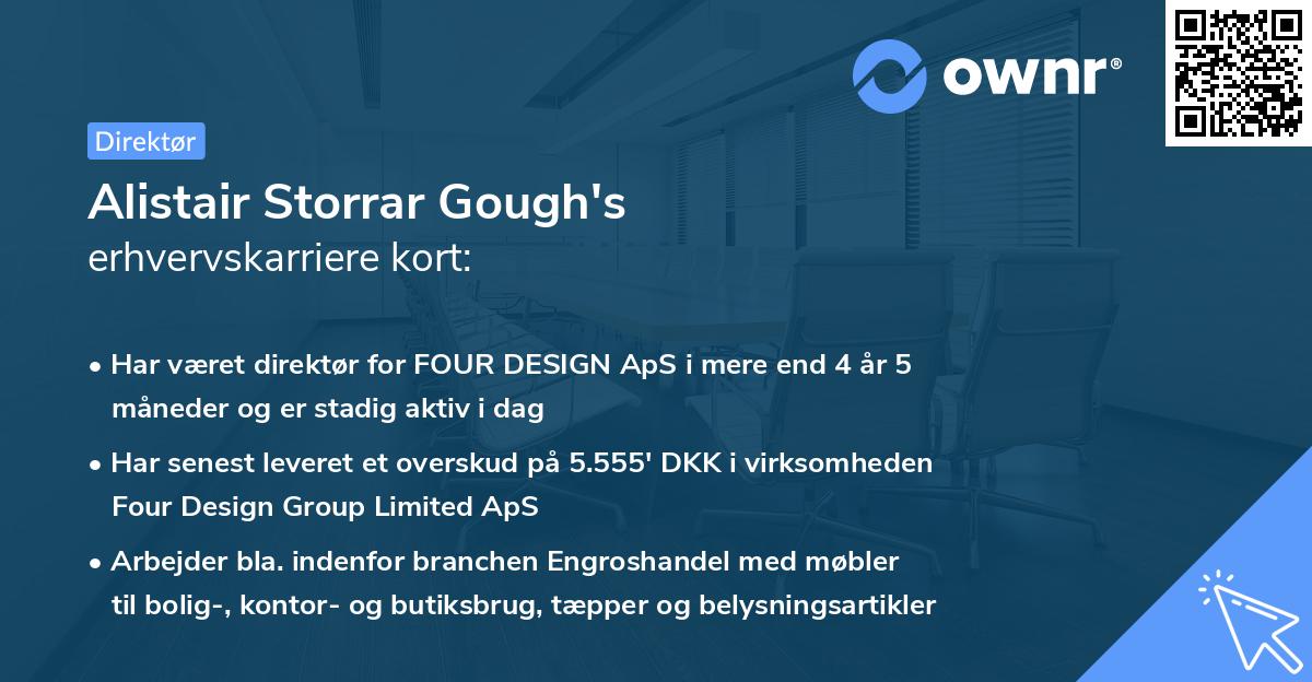 Alistair Storrar Gough's erhvervskarriere kort