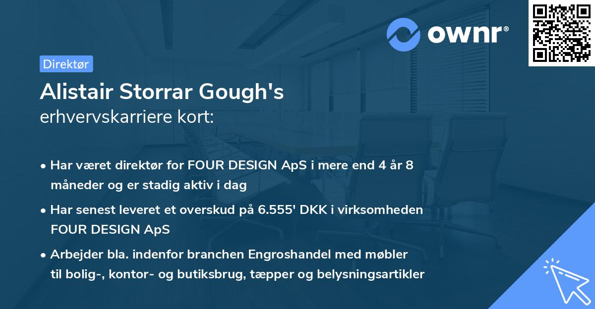 Alistair Storrar Gough's erhvervskarriere kort