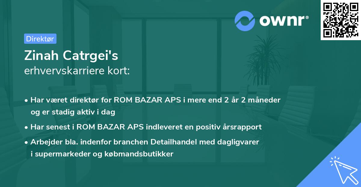 Zinah Catrgei's erhvervskarriere kort