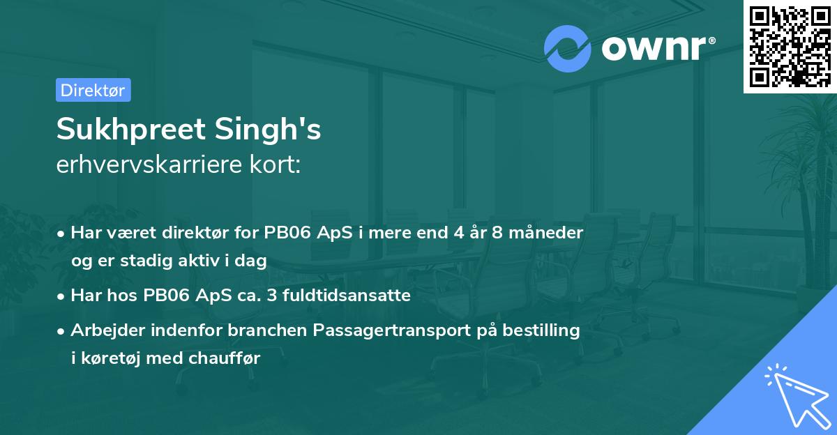 Sukhpreet Singh's erhvervskarriere kort
