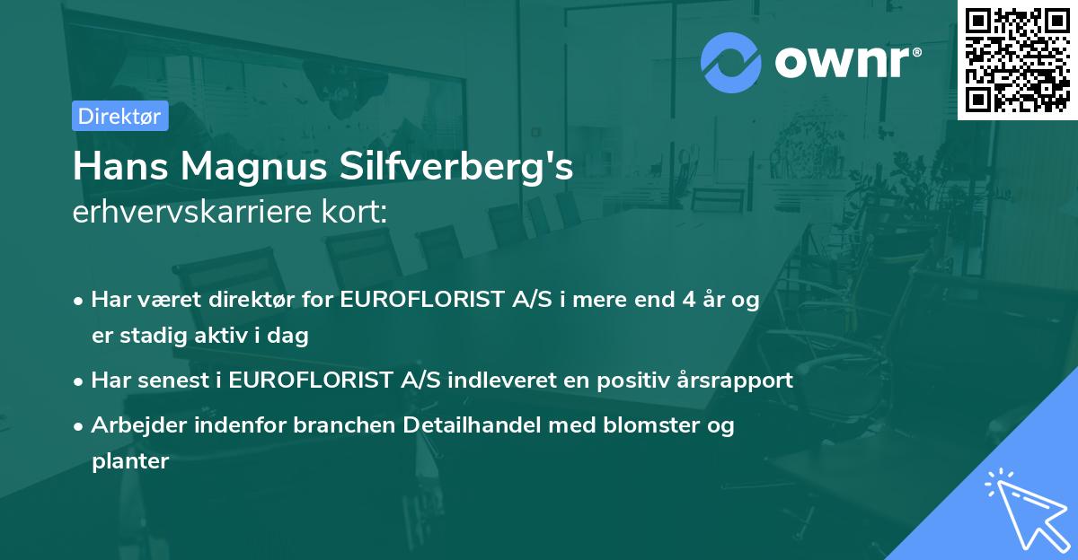Hans Magnus Silfverberg's erhvervskarriere kort