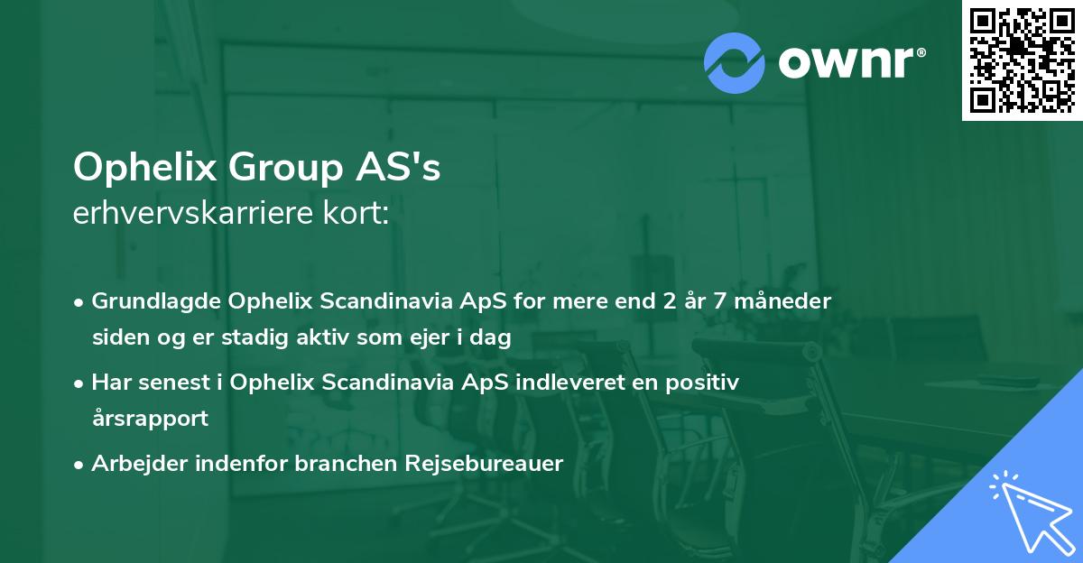 Ophelix Group AS's erhvervskarriere kort