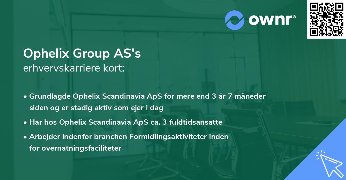 Ophelix Group AS's erhvervskarriere kort