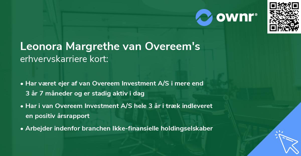 Leonora Margrethe van Overeem's erhvervskarriere kort