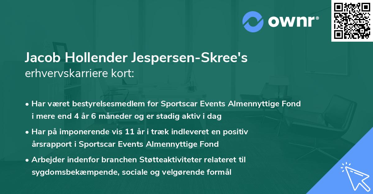 Jacob Hollender Jespersen-Skree's erhvervskarriere kort