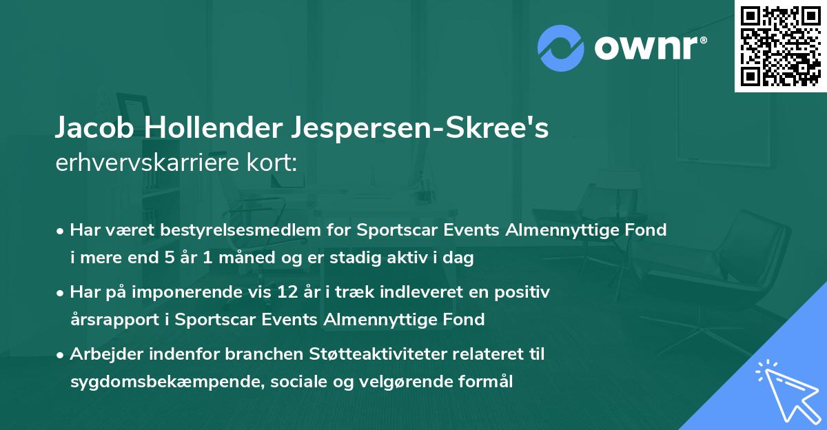 Jacob Hollender Jespersen-Skree's erhvervskarriere kort