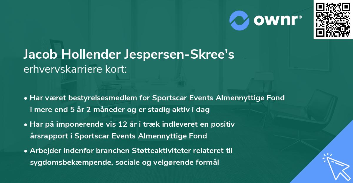 Jacob Hollender Jespersen-Skree's erhvervskarriere kort