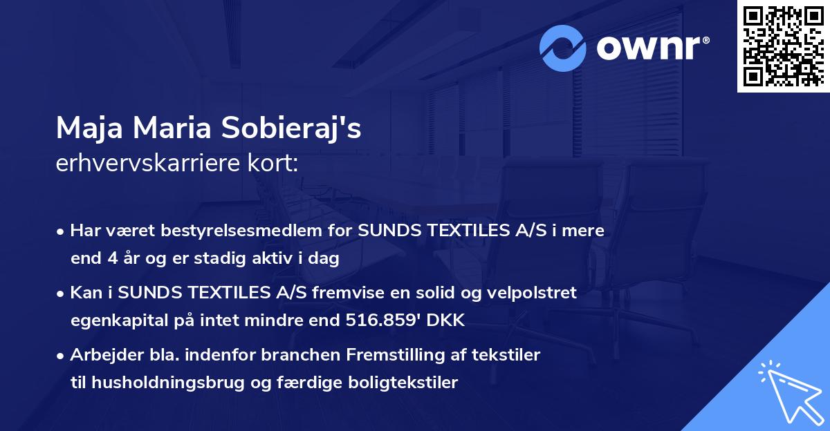 Maja Maria Sobieraj's erhvervskarriere kort