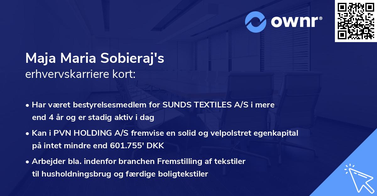 Maja Maria Sobieraj's erhvervskarriere kort