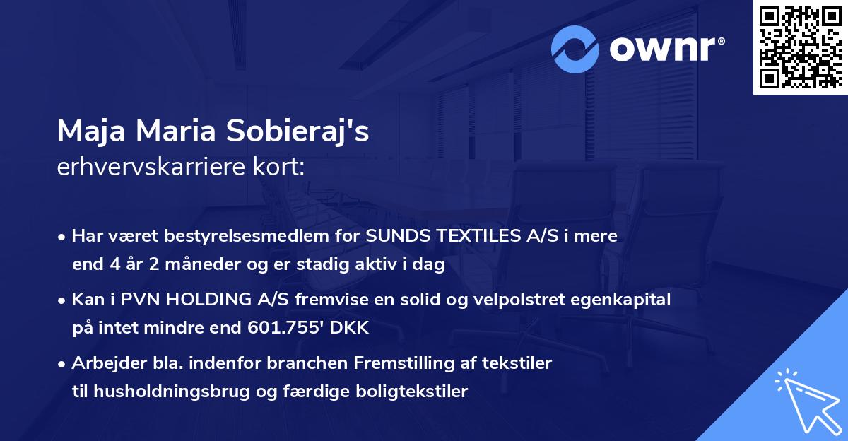 Maja Maria Sobieraj's erhvervskarriere kort