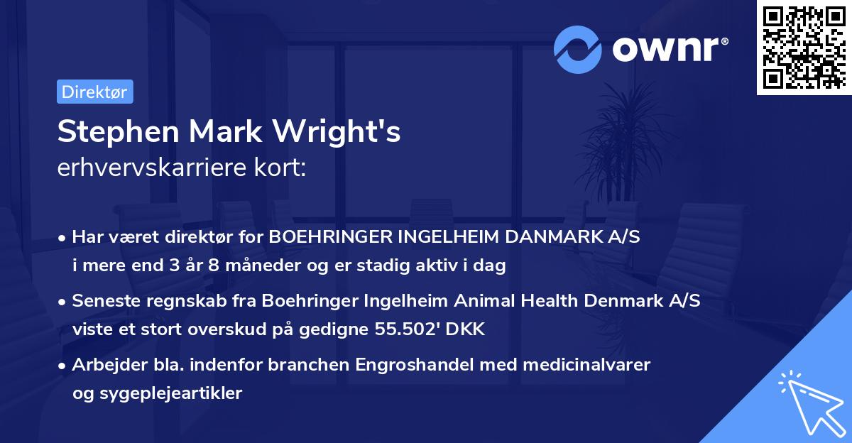 Stephen Mark Wright's erhvervskarriere kort