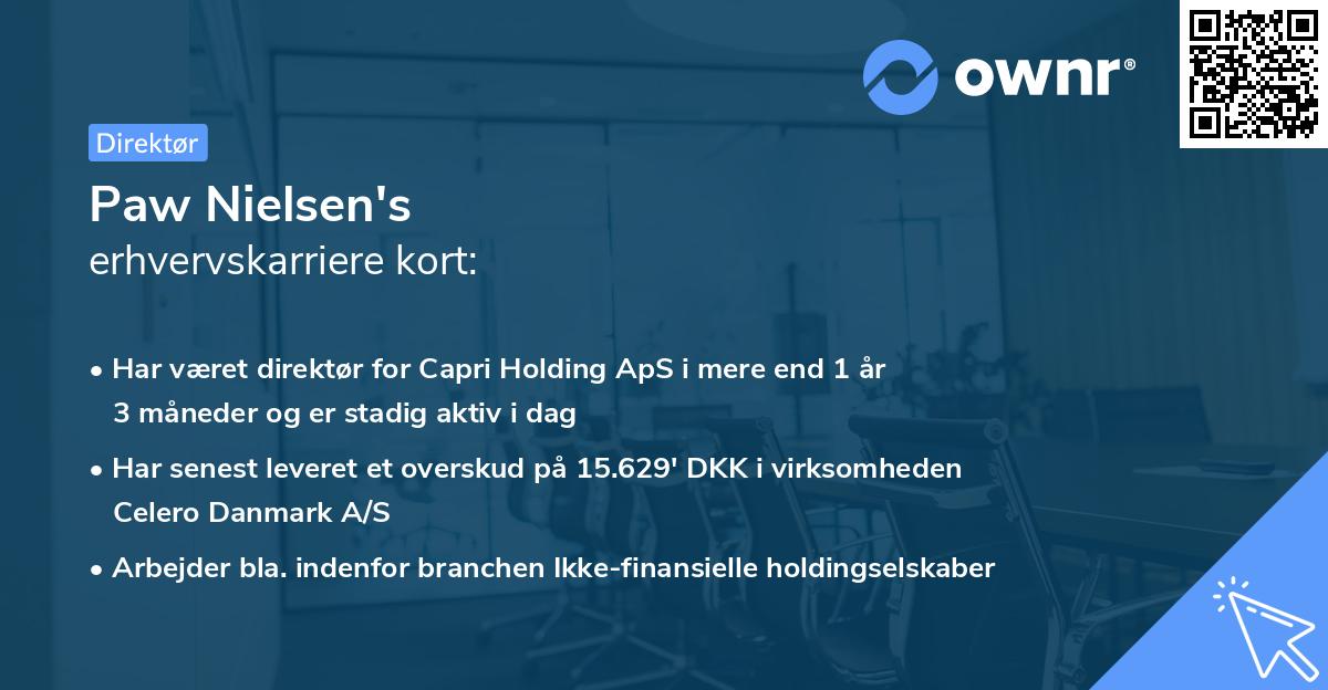 Paw Nielsen's erhvervskarriere kort