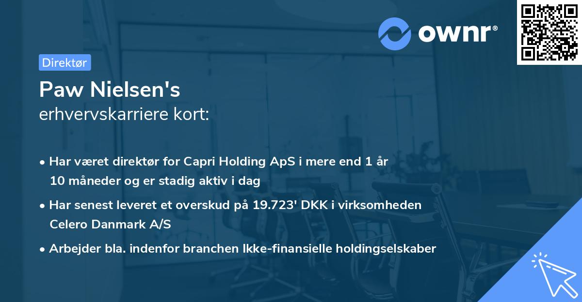 Paw Nielsen's erhvervskarriere kort