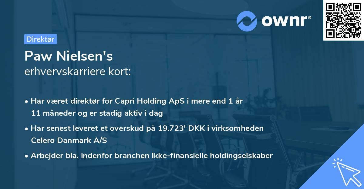 Paw Nielsen's erhvervskarriere kort
