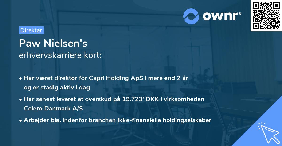 Paw Nielsen's erhvervskarriere kort