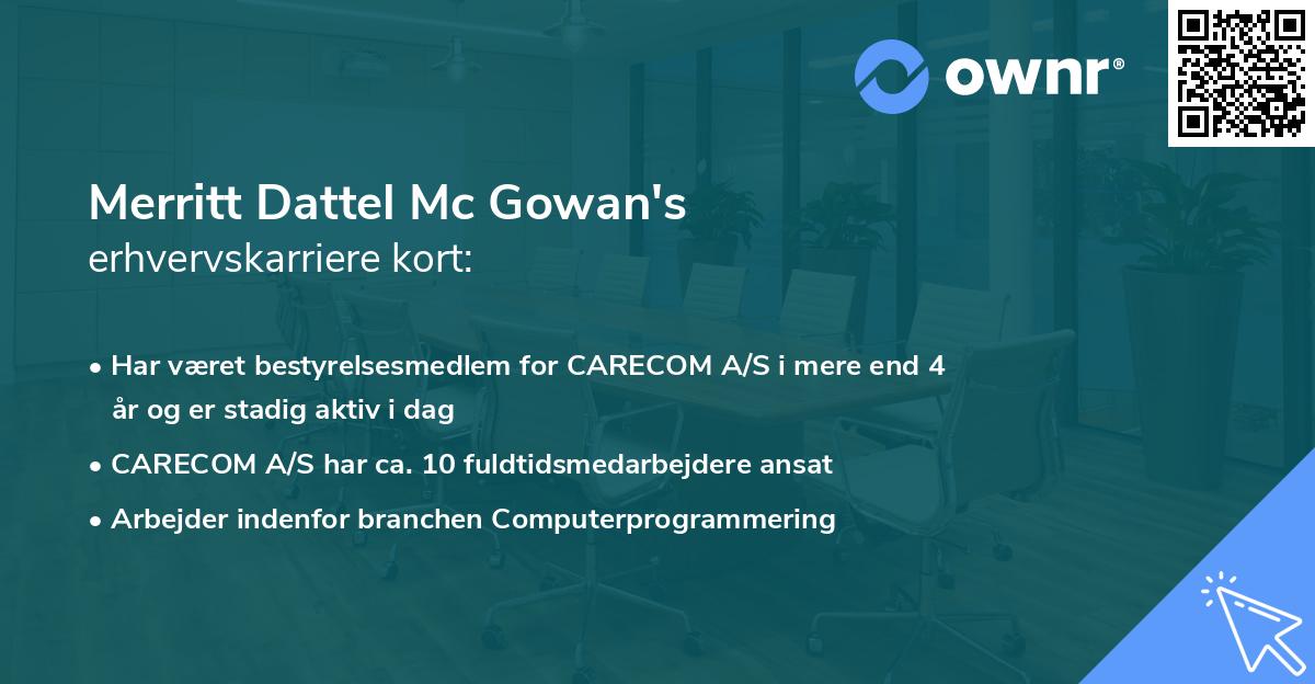 Merritt Dattel Mc Gowan's erhvervskarriere kort