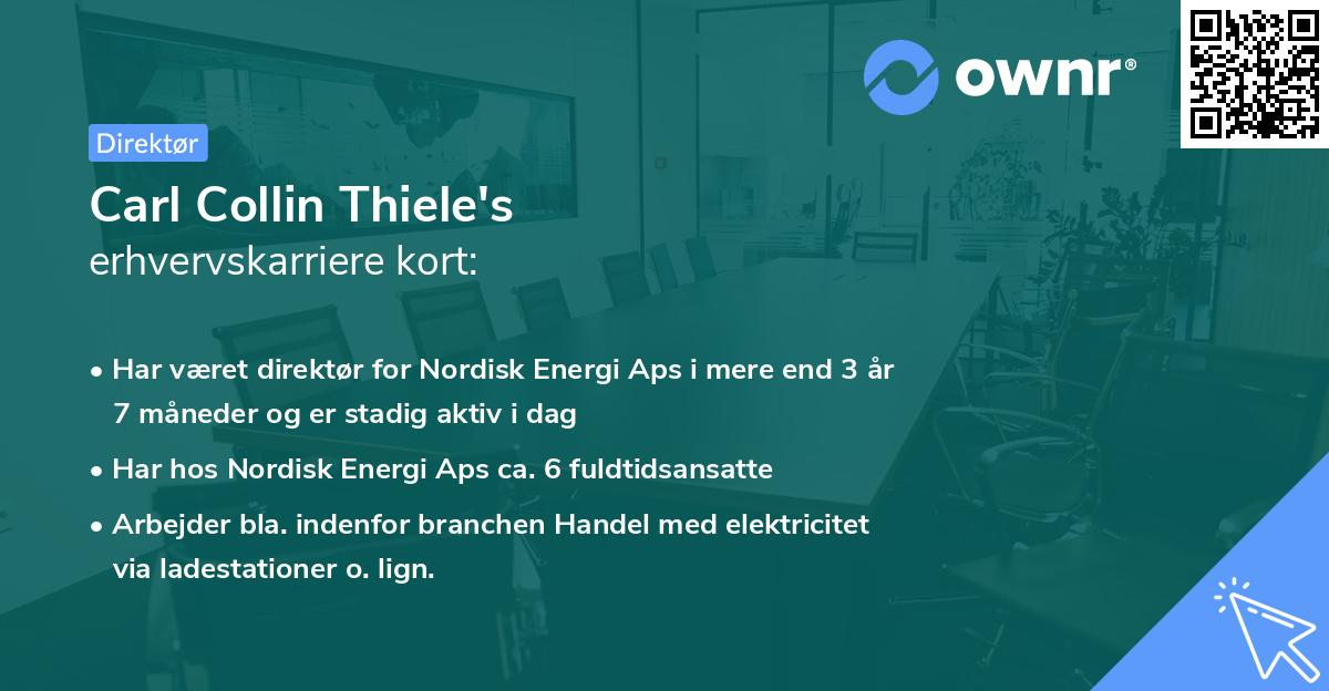 Carl Collin Thiele's erhvervskarriere kort