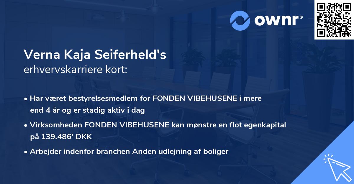 Verna Kaja Seiferheld's erhvervskarriere kort