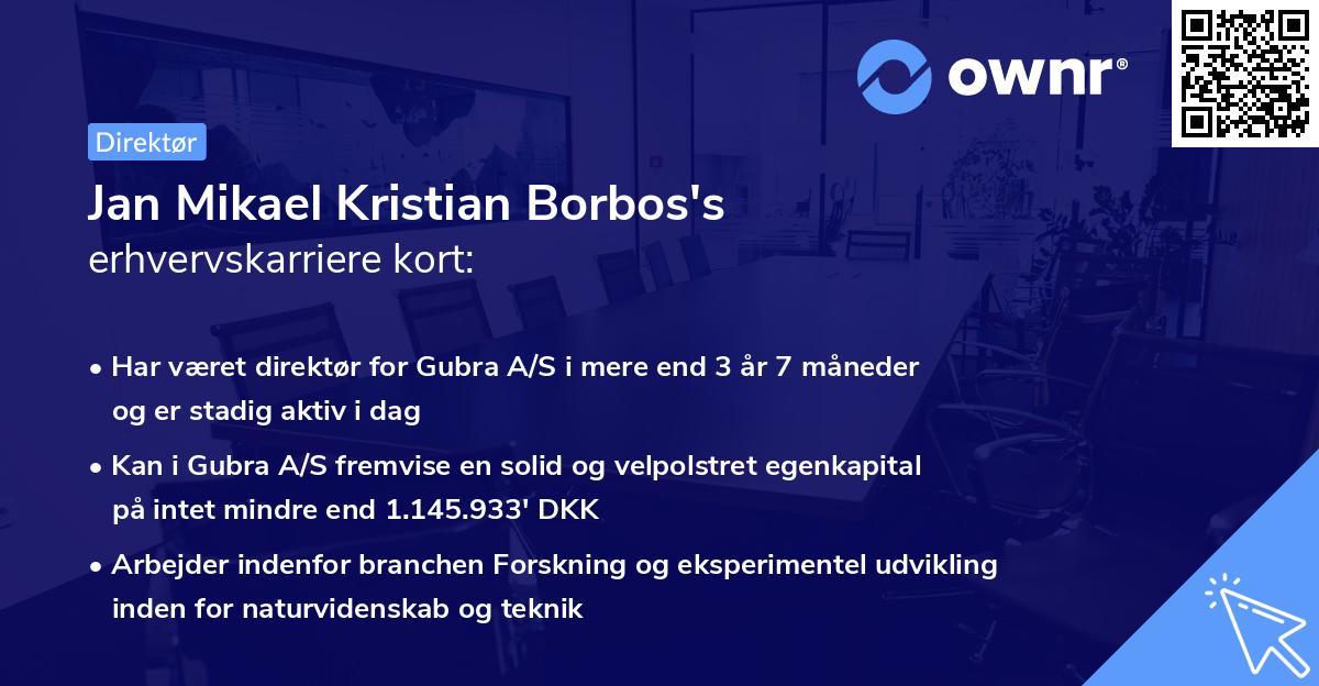 Jan Mikael Kristian Borbos's erhvervskarriere kort