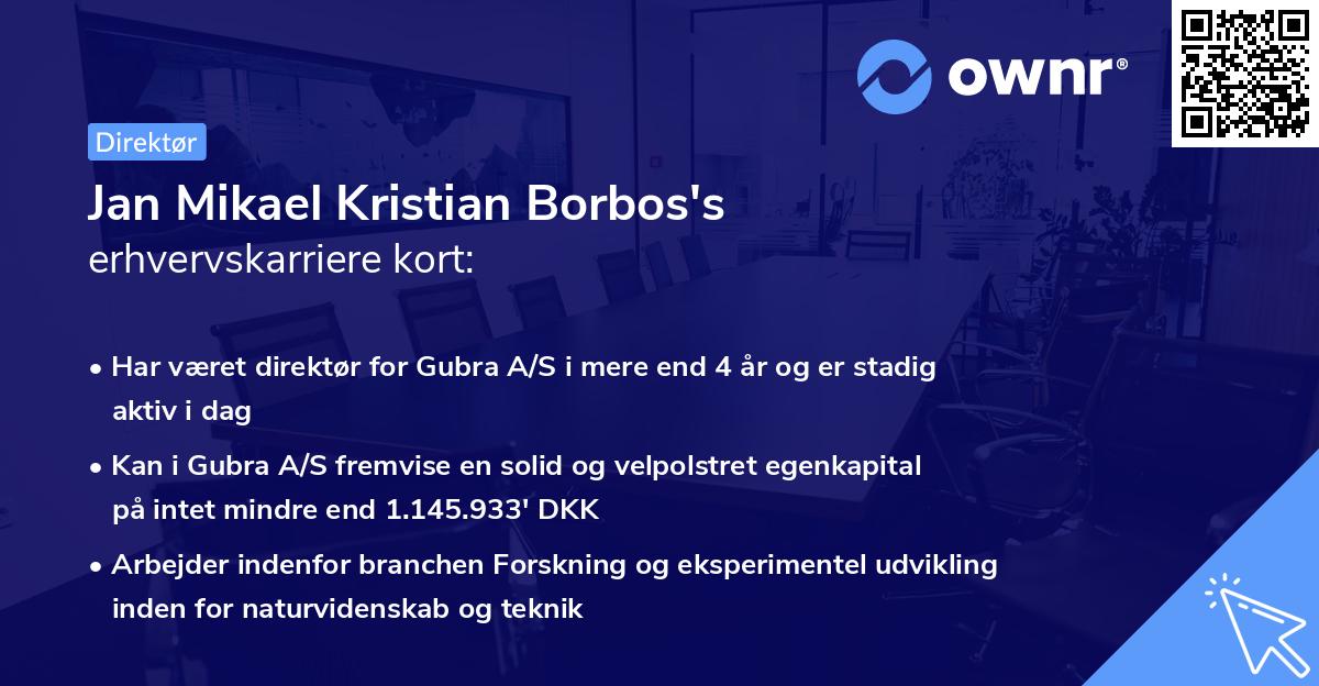 Jan Mikael Kristian Borbos's erhvervskarriere kort
