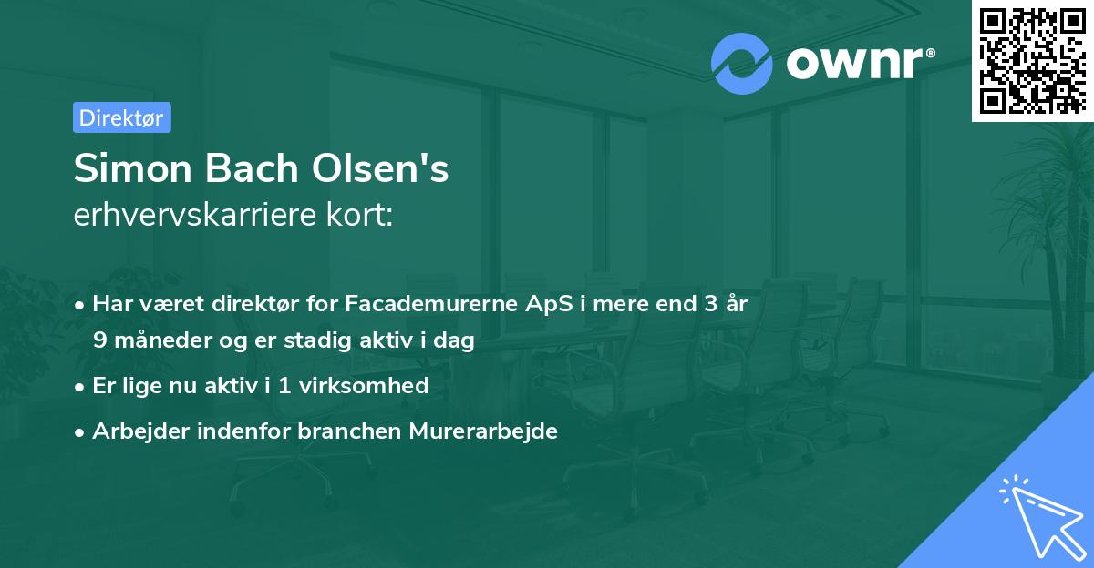 Simon Bach Olsen's erhvervskarriere kort