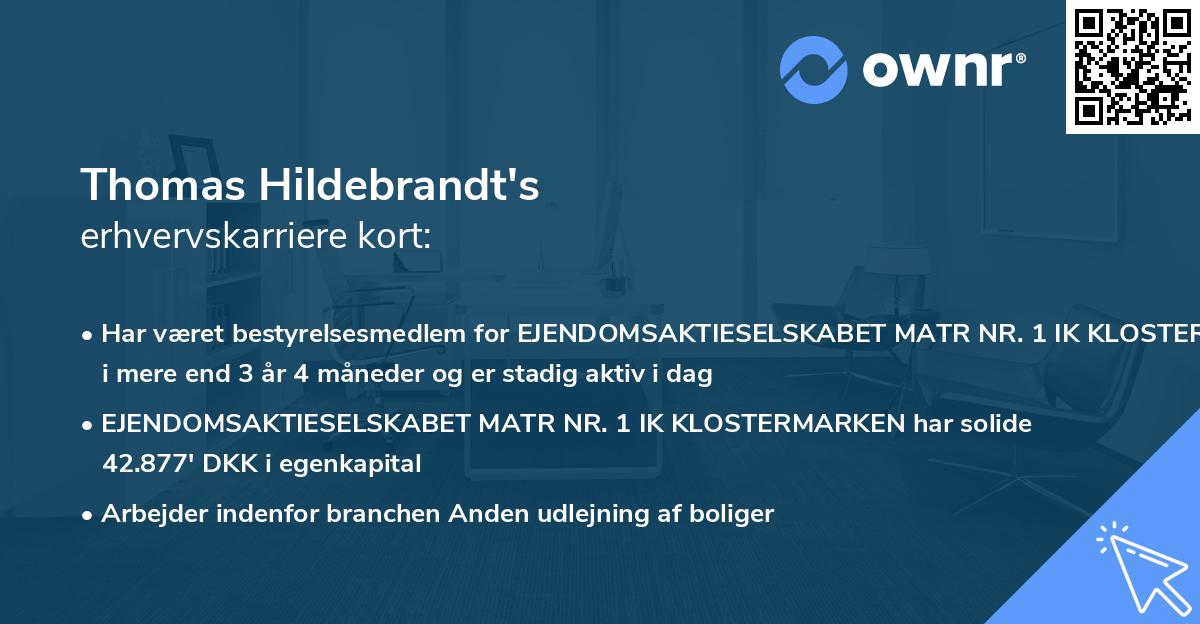 Thomas Hildebrandt's erhvervskarriere kort