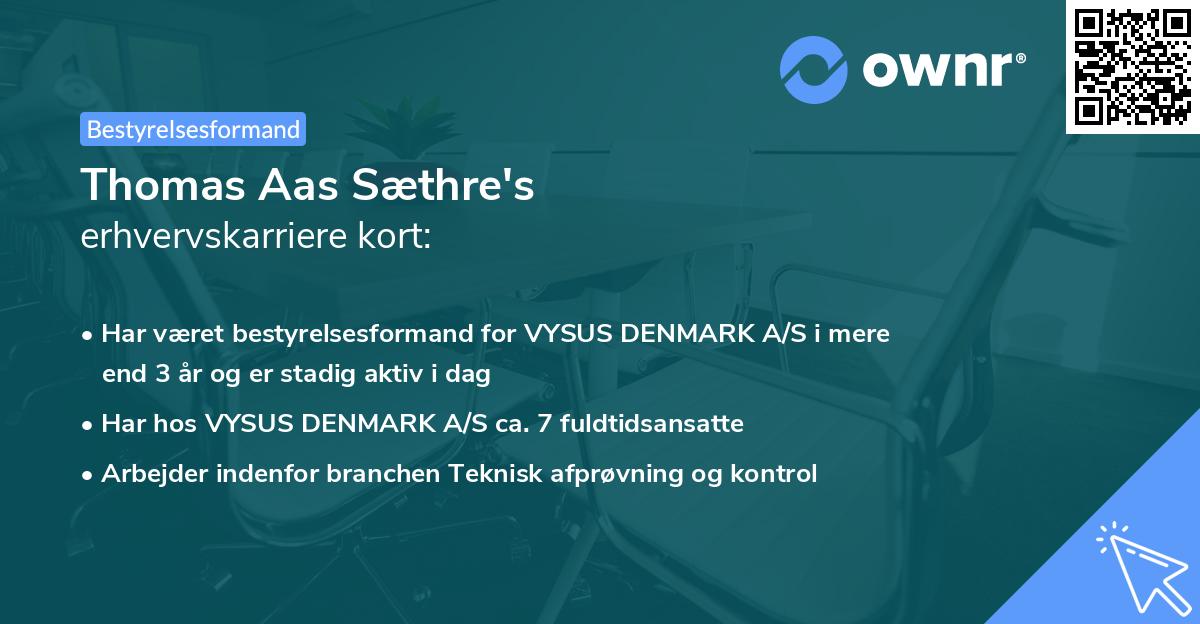 Thomas Aas Sæthre's erhvervskarriere kort